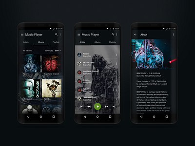 Music App 4 Android android concept material design mobile app music app player ui ux