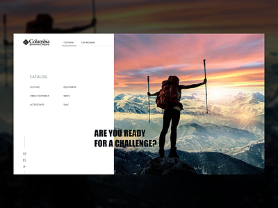 Columbia web-site concept clothes columbia concept hiking tourism ui ux web design webstore