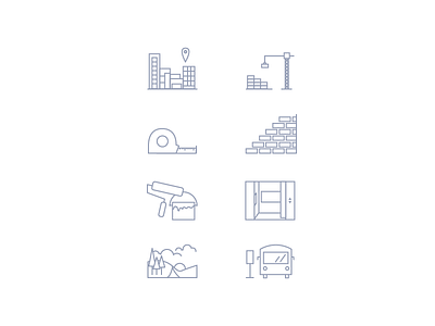 Icons brickwork bus construction disei elevator home icon illustrator infographic meter paint park
