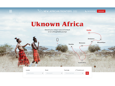 Southern Africa Safari Style tours africa booking concept design landing page service style travel typography ui ux web