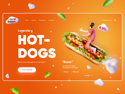 Hot-Dogs concept delivery design ecommerce food hot dog illustration landing landing page service shop ui ux web webdesign website