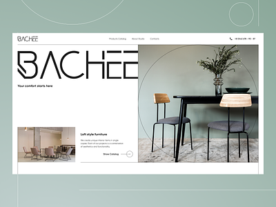 Bachee Loft furniture studio branding concept design furniture landing page loft minimal service studio style typography ui webdesign website