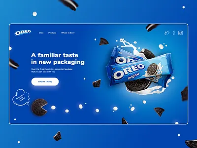 Promo website for "Oreo" (concept) concept cookie oreo photoshop promo sweets ui ux webdesign