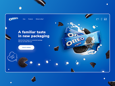 Promo website for "Oreo" (concept) concept cookie oreo photoshop promo sweets ui ux webdesign