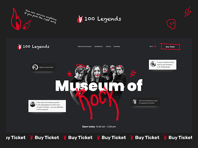 Museum of Rock website concept concept design landing legend museum music rock style ui ux webdesign website