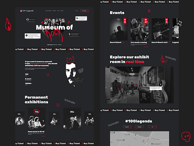 Museum of Rock website concept p.2 concept design landing museum music rock service style ui ux website