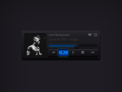 Daily_009 blue concept dailyui dark ui design music player service skeumorphism style ui ux