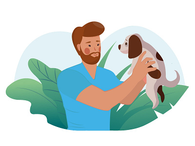 Man With His Puppy