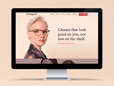 Topology Eyewear Hero image branding design ui