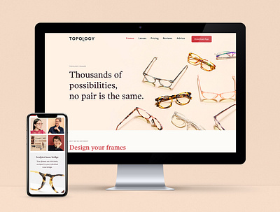 Topology Eyewear Website Frames page logo typography ui website