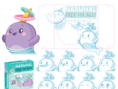 Narwhal Free for All - Illustration concept design game icon illustration illustrator photoshop sketching vector