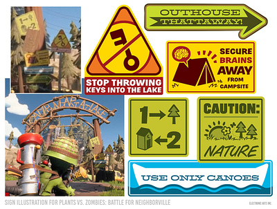 Sign Design - Plants vs. Zombies: Battle for Neighborville branding design game icon illustration illustrator vector