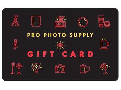 Pro Photo Supply - Gift Card adobe illustrator black camera digital illustration film gift card illuminati illustrator lens photographer photography shopify tripod vector