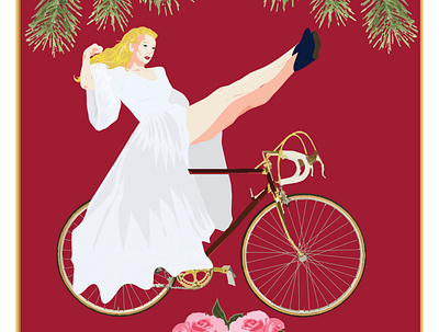 Buckman // Portland adobe illustrator bike cyclist design digital illustration illustration illustrator portland retro single speed vintage woman