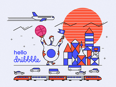 Hello Dribbble design hello dribbble hello dribble illustration welcome
