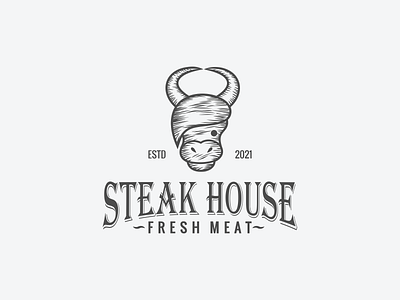 logo concept Steak House creative design graphic illustration illustrator logo logo steak vintage