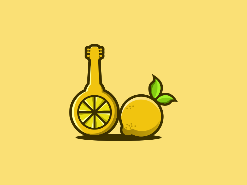 Lemon Guitar tshirt technology photoshop logo illustrator identity icon graphic gardening creative design brand