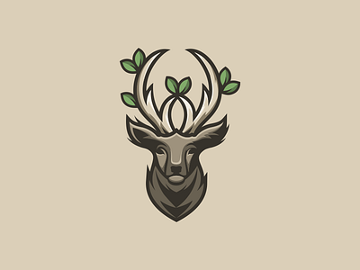 Deer horn foliage brand creative design gardening graphic icon identity illustrator logo photoshop technology tshirt