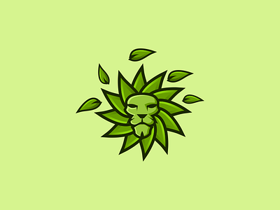 leaf- heired lion brand creative design gardening graphic icon identity illustrator logo photoshop technology tshirt