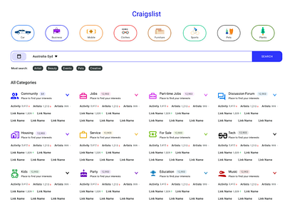 Website Redesign Exercise 1 - Craigslist craigslist design practice redesign uxui web