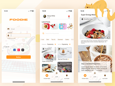 Foodie Story Sharing App - Design Concept app foodie mobile uxui