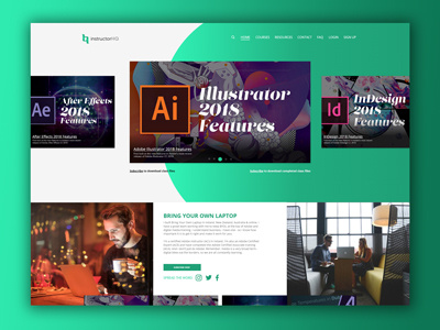 Instructor HQ Landing Page adobe xd interface design ui design web design