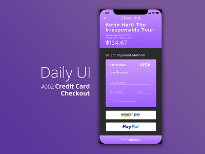 Daily UI #002 Credit Card Checkout button cards cart credit card dailyui interface design online store commerce shopping sketch ui design web design