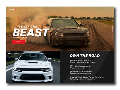 Dodge Charger Landing page car design dodge landing ui web