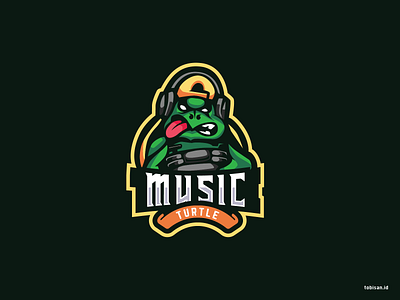 Music Turtle animasi createralabs illustration logo turtle ui vector