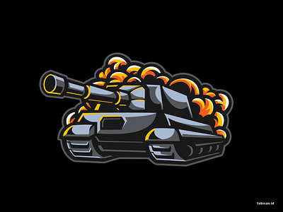 Tank TNI animasi createralabs design illustration logo police tank tni ad ui vector war