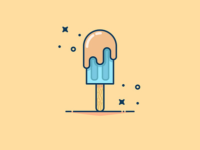 Ice cream with chocolate Background flat ice icon illustration logo sticker vector yellow