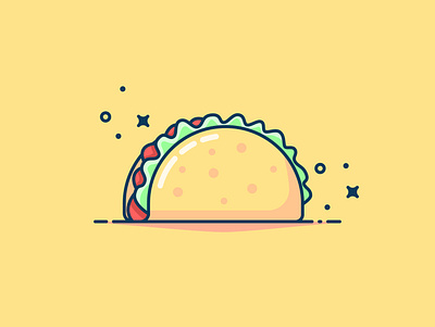 Taco Vector illustration with background design fastfood flat icon illustration taco vector yellow