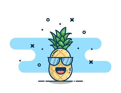 Pine apple! clear design flat fruits icon illustration logo pineapples sticker vector yellow