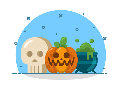 Halloween Time! design flat halloween icon icons illustration logo pumpkin sticker ux vector