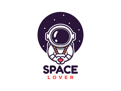 Astronaut Logo Design astronaut flat icon logo love space vector