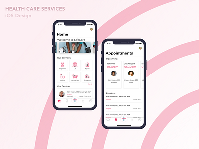 Health Care Services - Concept app appointment booking design design app home hospital ios iphone x ux ui