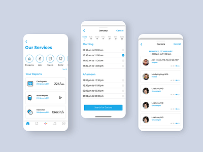 Health Care Services - Version Blue adobe app blue clean design flat icon ios iphone x minimal typography ui ux