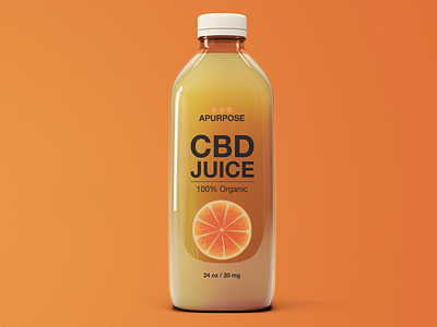 CBD Infused Orange Juice branding design label design logo orange orange juice simple design typography vector