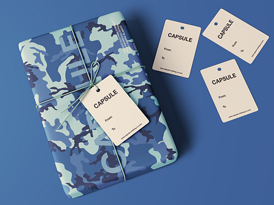 Wrapped Gift Mockup blue box art box design branding camouflage clothing brand design flat gift box illustration label design packagedesign typography vector