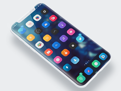 iOS 12 Reimagined adobe illustrator app apple blue branding clean colorful dark mode design flat gradient icon illustration ios12 jailbreak simple design typography ui ux vector