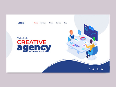 Agency Landing Page Design animation app art branding clean design flat graphic design icon illustration logo type typography ui ux vector web website