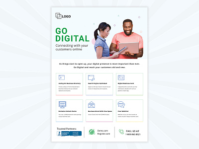 Go Digital Business Flyer animation app art branding clean design flat graphic design icon illustration logo type typography ui ux vector web website