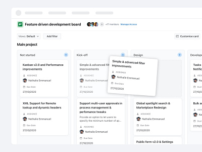 Kanban board app board kaban productdesign project project manager project managment saas task manager todo ui ux