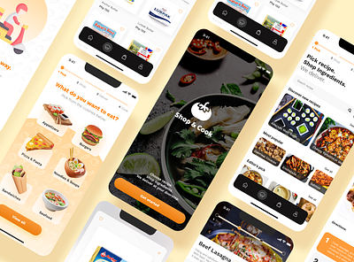 Shop & Cook App branding mob mobile app product design ui user centered ux