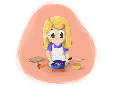 Back to Childhood - Self Proclaimed Chef chef childhood children childrens illustration cooking digital art digital painting illustration kid