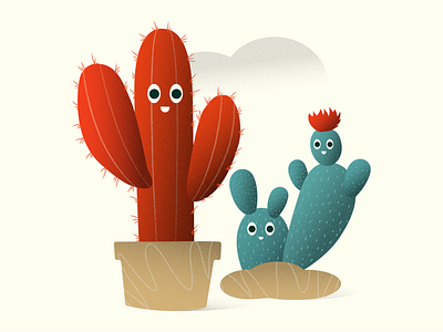 Potted Cactus cactus design friendship gradient graphicdesign illustration vector