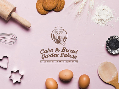 Cake & Bread Garden Bakery Logo Design