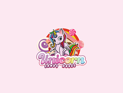Unicorn Candy House Logo branding design graphic design logo logodesign