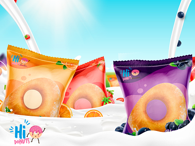 Hi Donuts packing bag design design graphic design