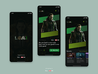 Loki (TV Series) - Mobile App Design android app design character dailyuiux dark dark mode design detail details inspiration ios loki mobile mobile app profile superhero ui uiux uiuxdesign ux